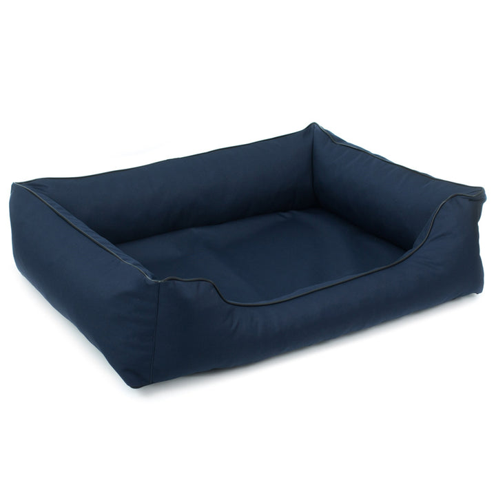 Mestizo Valencia Orthopedic Orthopedic Pet Bed Dog Basket Pet Bed Dog Sofa Cover Waterproof Polyester Fabric Cordura (Outside Size: 65x50cm / Inside Size: 41x27cm, Navy/Black)