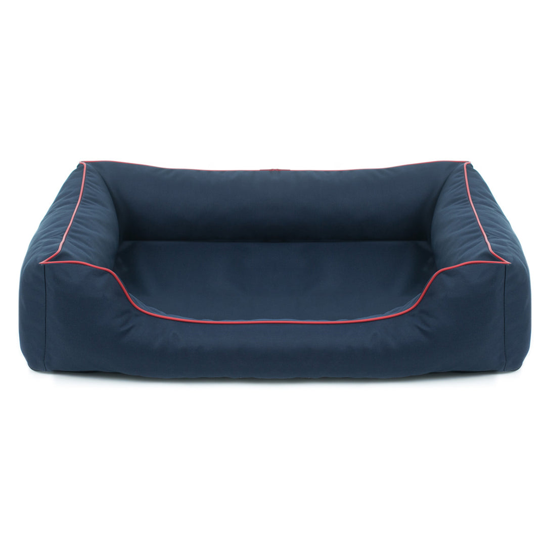 Mestizo Valencia Orthopedic Orthopedic Pet Bed Dog Basket Pet Bed Dog Sofa Cover Waterproof Polyester Fabric Cordura (Outside Size: 65x50cm / Inside Size: 41x27cm, Navy/Red)