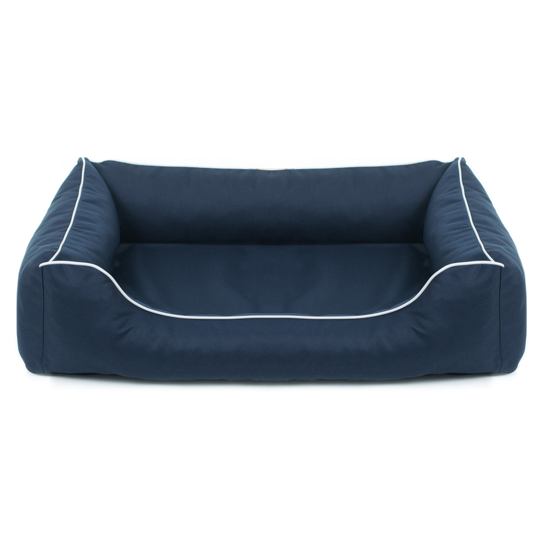 Mestizo Valencia Orthopedic Orthopedic Pet Bed Dog Basket Pet Bed Dog Sofa Cover Waterproof Polyester Fabric Cordura (Outside Size: 65x50cm / Inside Size: 41x27cm, Navy/White)