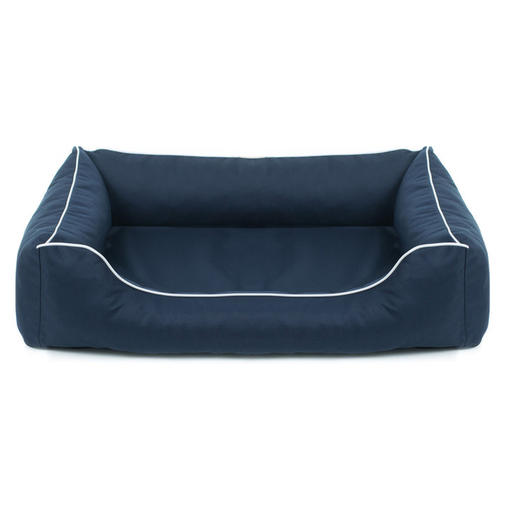 Mestizo Valencia Orthopedic Orthopädisches Haustierbett Hundekorb Tierbett Hundesofa Außenmaße: 65x50cm / Innenmaße: 41x27cm, Marine/Weiß