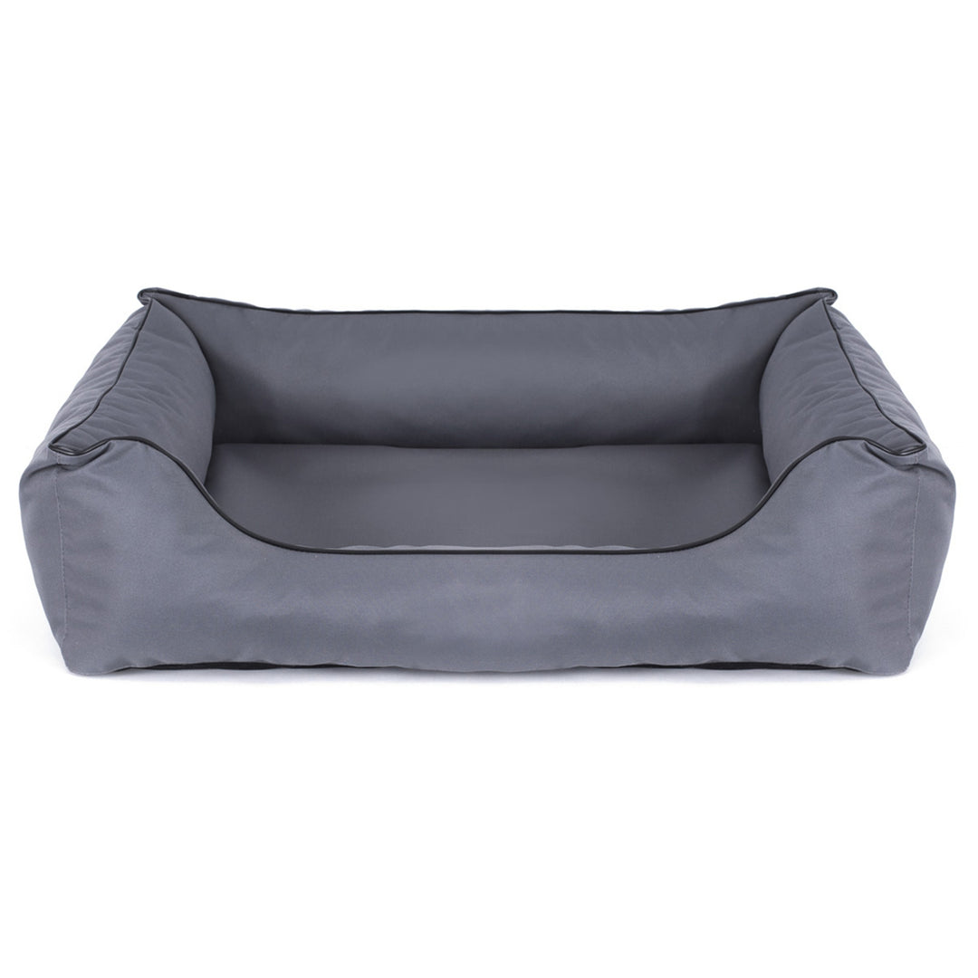 Mestizo Valencia Orthopedic Orthopädisches Haustierbett Hundekorb Tierbett Hundesofa Cordura Außenmaße: 65x50cm / Innenmaße: 41x27cm Hellgrau/Schwarz