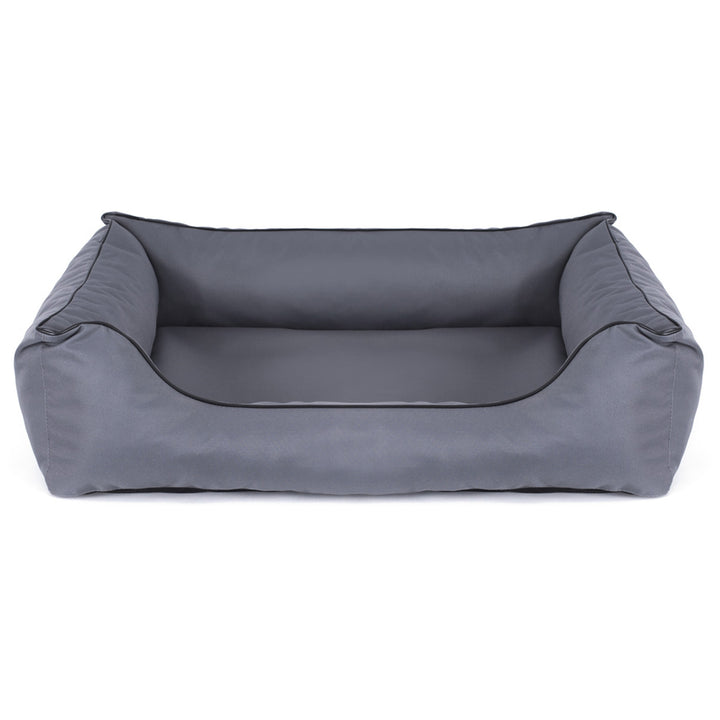 Mestizo Valencia Cama Ortopédica Canasta para Perro Cama para Perro Sofá Funda Tejido Poliéster Impermeable Cordura (Tamaño Exterior: 65x50cm / Tamaño Interior: 41x27cm, Gris claro/Negro)