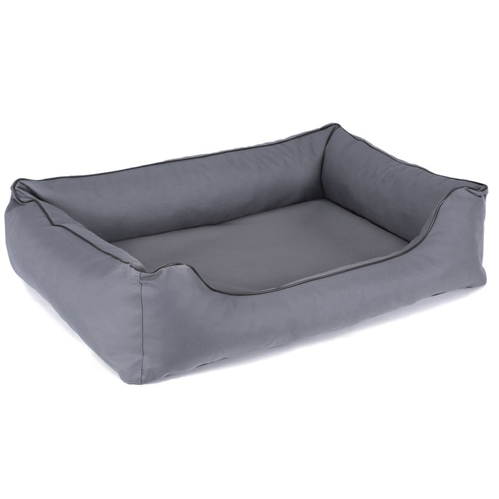 Mestizo Valencia Orthopedic Orthopedic Pet Bed Dog Basket Pet Bed Dog Sofa Cover Waterproof Polyester Fabric Cordura (Outside Size: 65x50cm / Inside Size: 41x27cm, Light Gray/Black)