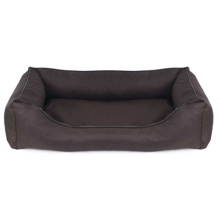 Valencia Orthopedische sofa hondenbed in bruin met zwarte bies 80x60 cm