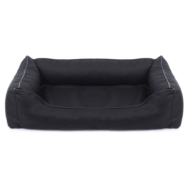 Valencia Orthopedic Sofa hondenbed in zwart met zwarte bies 100 x 75 cm