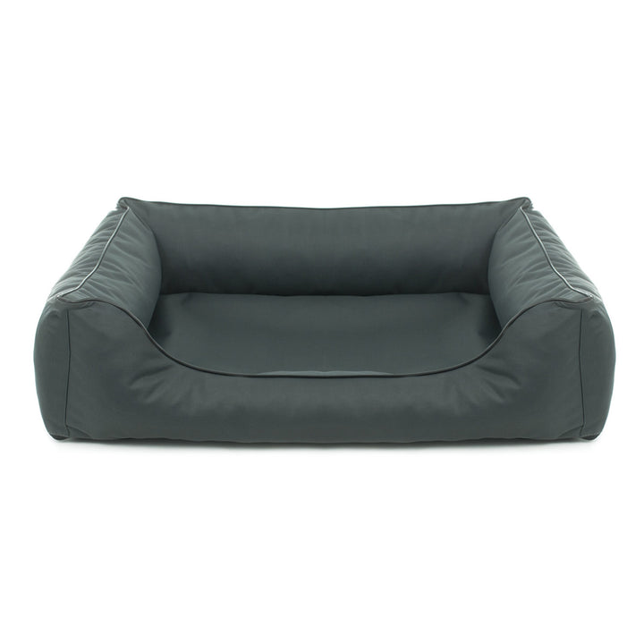 MESTIZO Canapé-lit orthopédique pour chien Valencia en gris foncé avec bordure noire 100 x 75 cm