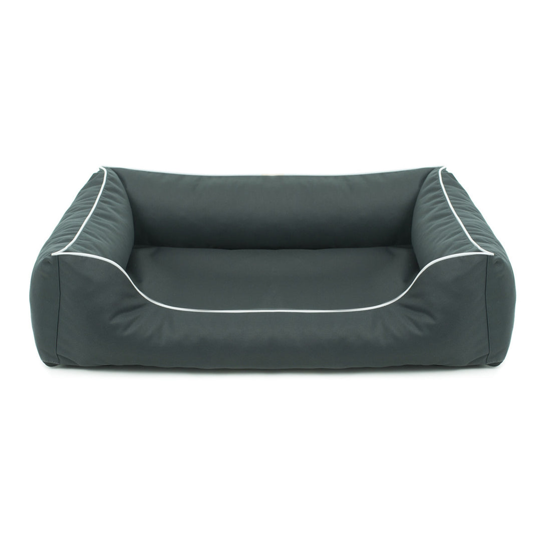 Mestizo Valencia Orthopedic Orthopädisches Haustierbett Hundekorb Tierbett HundesofaAußenmaße: 100x75 cm / Innenmaße: 70x53 cm Dunkelgrau/Weiß