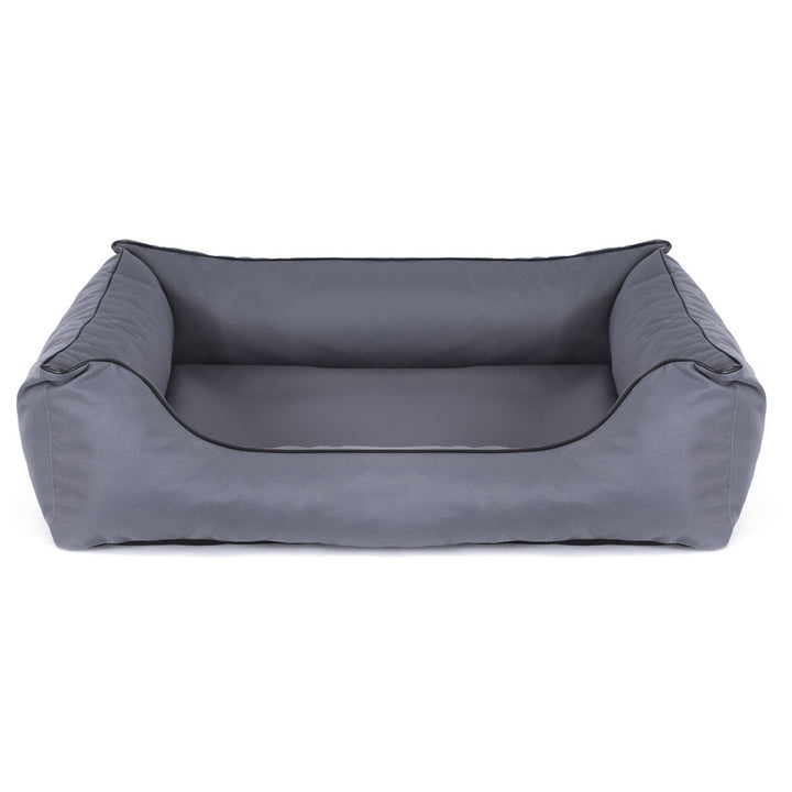 Mestizo Valencia Orthopedic Pet Dog Cat Bed Basket Sofa Waterproof Cover Polyester Fabric Cordura Outside Size: 100x75cm / Inside Size: 53x75cm Light grey/Black