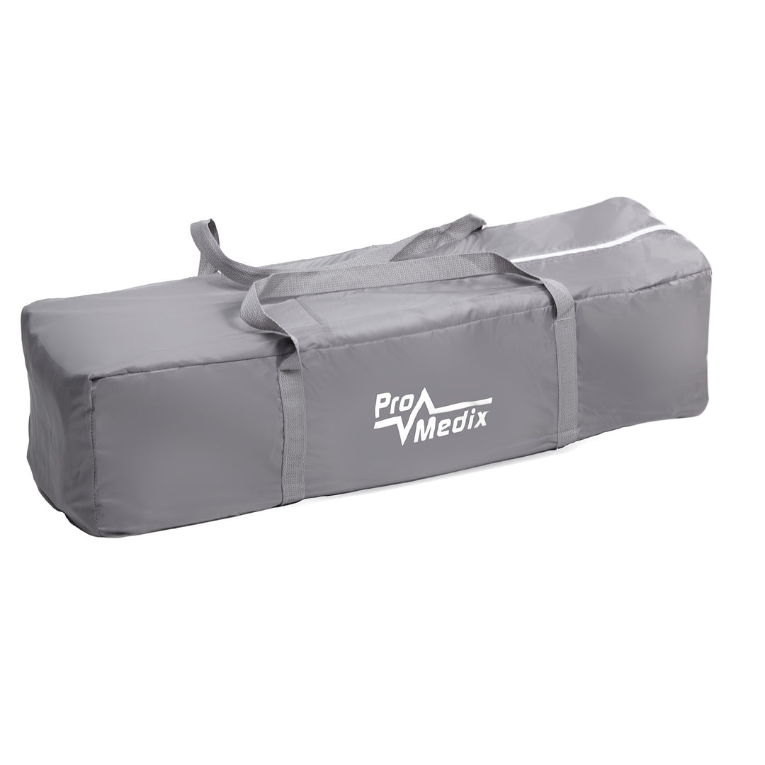 Lit de voyage Promedix, 125x65x74cm, gris, roulettes, housse de protection, PR-803 G