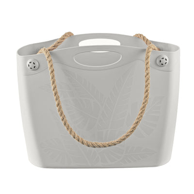 BranQ 1802 Rainforest White Flexible Shopping Bag Basket Beach Bag Shopper with Mangos Rope correas Easy Clean Reusable Multipurpose Sturdy