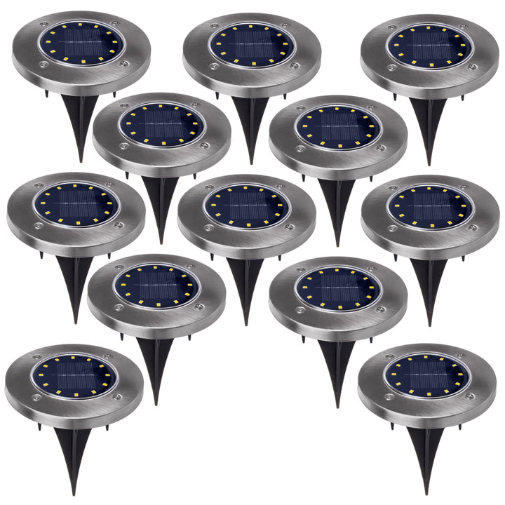 12x Maclean IP44 solar LED ground lamp, 12 LED SMD, 4000K, Ni-MH 600 mAh, 0.7W, MCE318