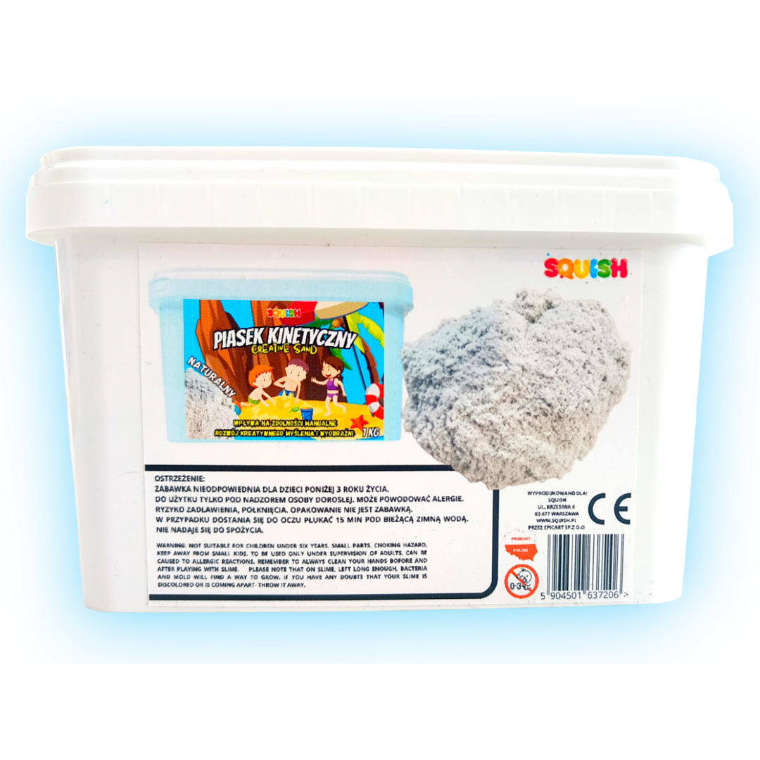 Squish Creative Sand Kinetischer Sand Kreativ-Sand 1kg Spielsand Creative Set Sandspielzeug Geeignet für Kinder ab 3 Jahren (Natürliche Farbe)