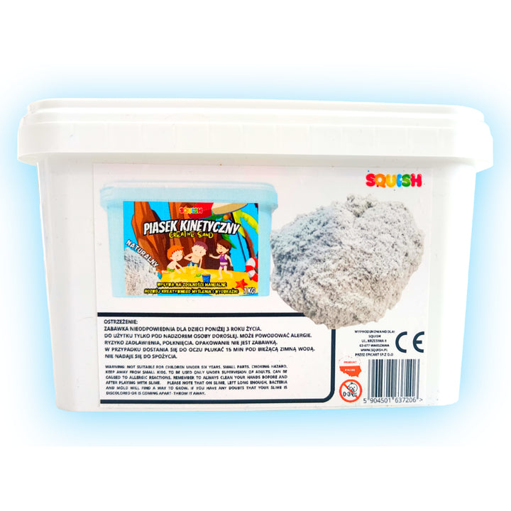 Squish Creative Sand Sable cinétique Sable créatif 1kg Sable de jeu Creative Set Jouets de sable Convient aux enfants à partir de 3 ans (Couleur naturelle)