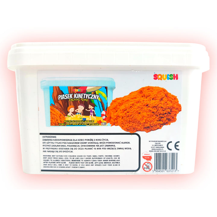 Squish Creative Sand Kinetischer Sand Kreativ-Sand 1kg Spielsand Creative Set Sandspielzeug Geeignet für Kinder ab 3 Jahren (Orange)