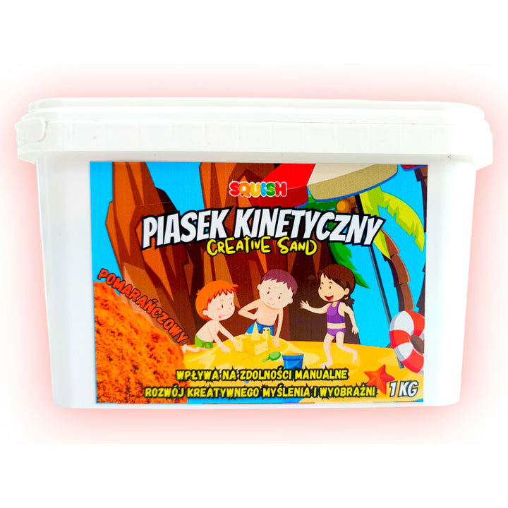 Squish Creative Sand Kinetischer Sand Kreativ-Sand 1kg Spielsand Creative Set Sandspielzeug Geeignet für Kinder ab 3 Jahren (Orange)