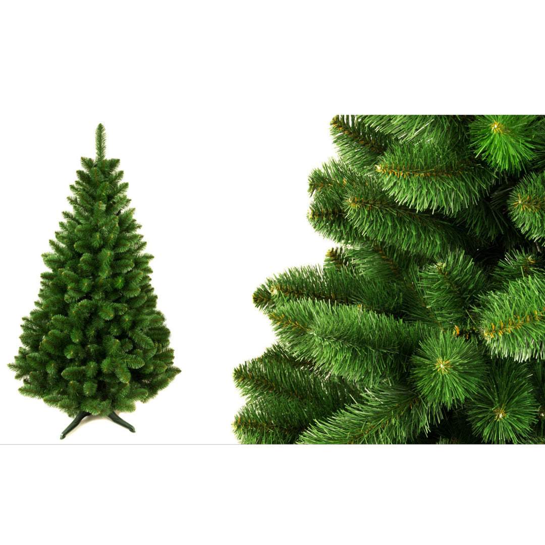 Damich Künstlicher Tannenbaum Kiefer Weihnachtsdeko Christbaum Inkl. Ständer Hergestellt aus PVC-Folie 220cm