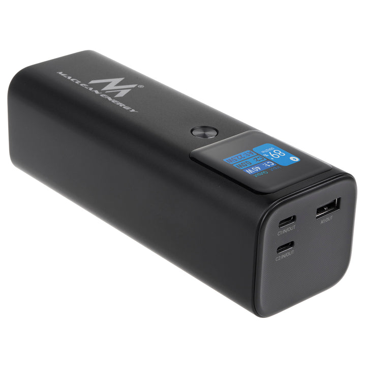 Maclean MCE335 Powerbank 24600 mAh avec fonction de charge rapide USB C entrée et sortie, batterie externe Power Delivery (PD) 140 W, Fast/Quick/Super Charge, 88,56 Wh, 2 ports USB Type-C, capacité