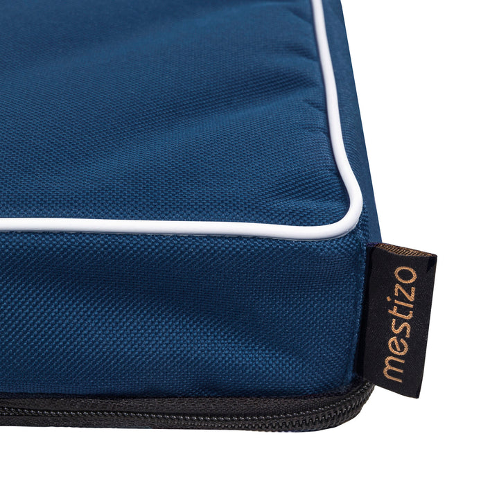 Mestizo Vigo Hundematratze Hundebett Hundematte Matratze für Hunde Rutschfester Boden Wasserdichtes Cordura-Polyestergewebe (80x60x5cm)  Marine/weiß