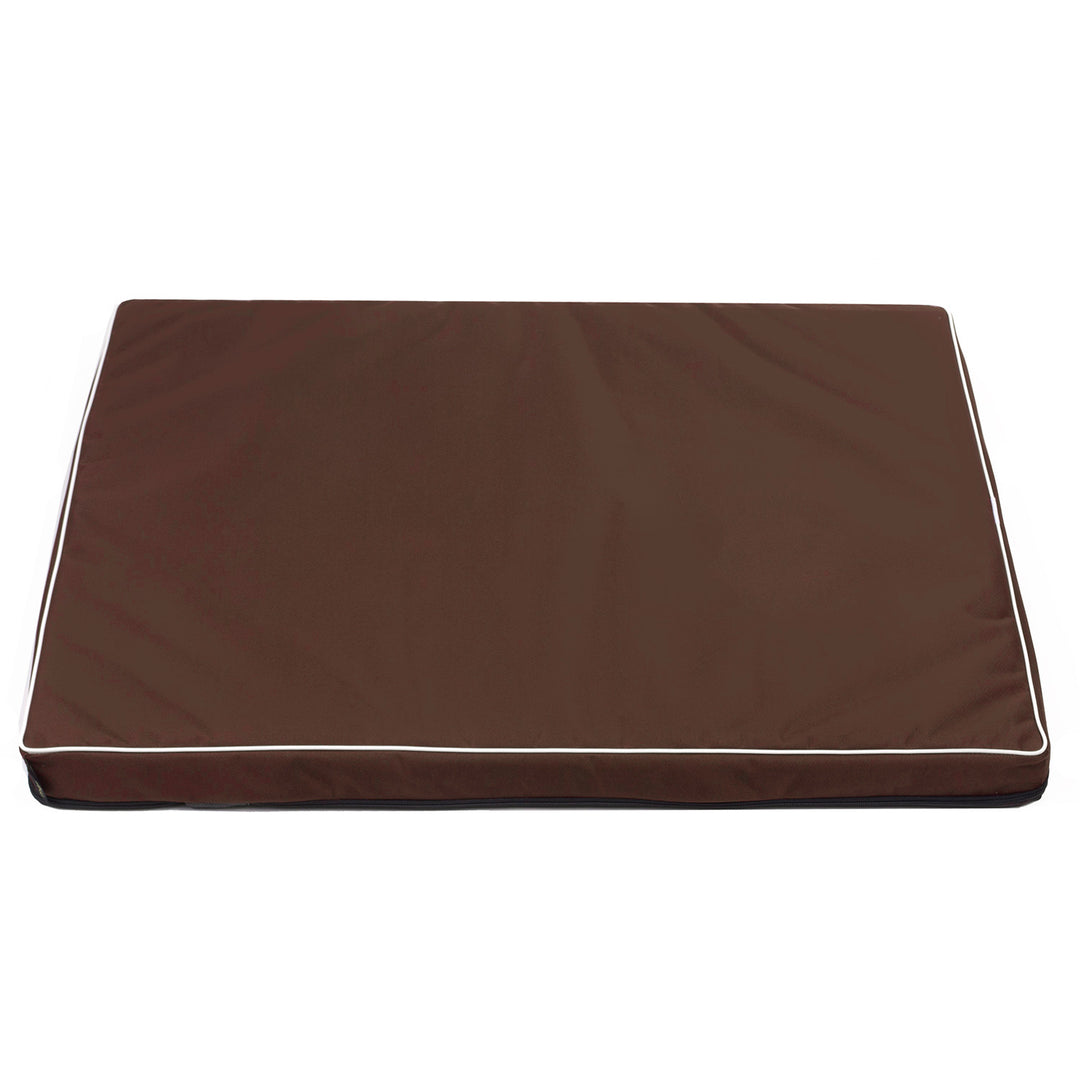 Lit Standard chien chat matelas 80 x 60 x 5 cm en marron avec garniture blanche