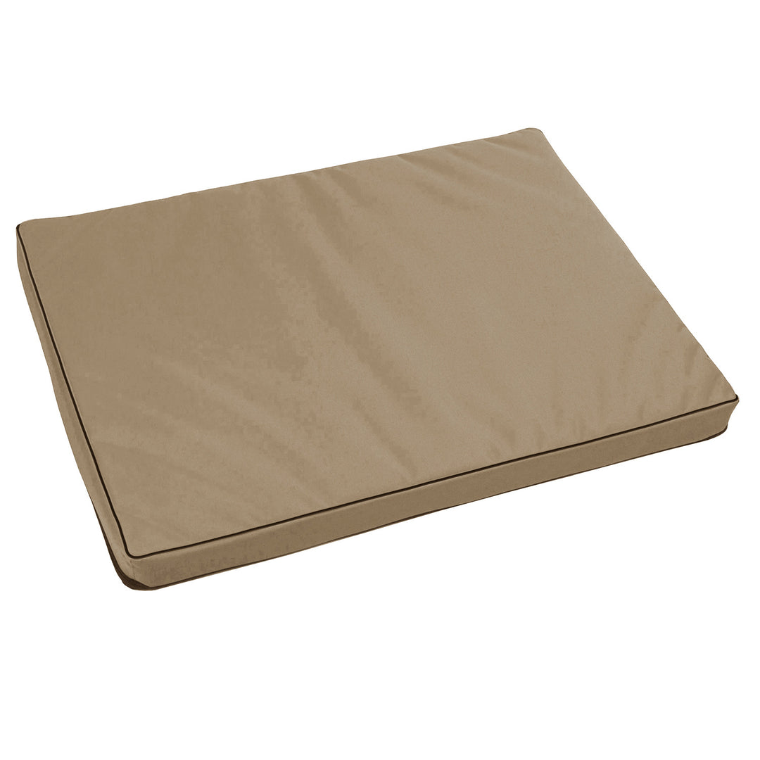 Vigo Matelas standard pour chien et chat 80 x 60 x 5 cm en beige avec bordure noire