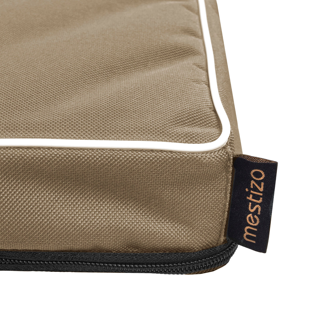 Mestizo Vigo Colchoneta para Perro Cama para Perro Colchoneta para Perro Fondo Antideslizante Impermeable Tejido de Poliéster Cordura (80x60x5cm) Beige/Blanco