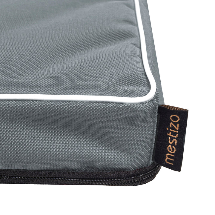 Mestizo Vigo Colchoneta para Perro Cama para Perro Colchoneta para Perro Fondo Antideslizante Tejido de Poliéster Cordura Impermeable (80x60x5cm) Gris claro/Blanco