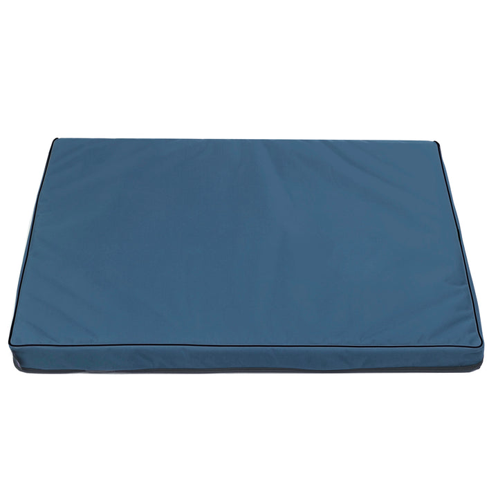 Vigo Standard chien chat matelas 80 x 60 x 5 cm en bleu avec garniture noire