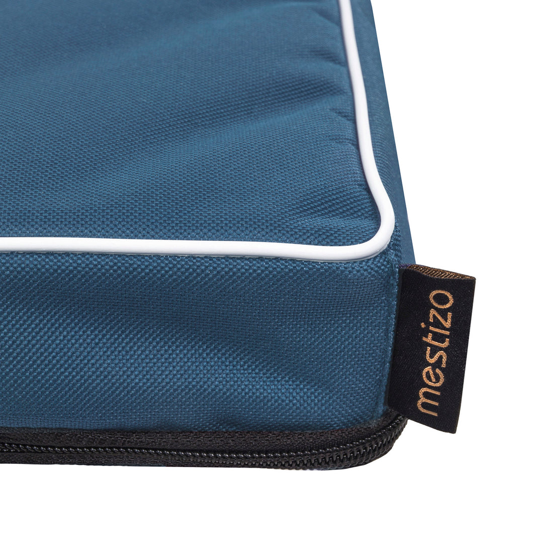 Mestizo Vigo Colchoneta para Perro Cama para Perro Colchoneta para Perro Fondo Antideslizante Impermeable Tejido de Poliéster Cordura (80x60x5cm) Azul/Blanco