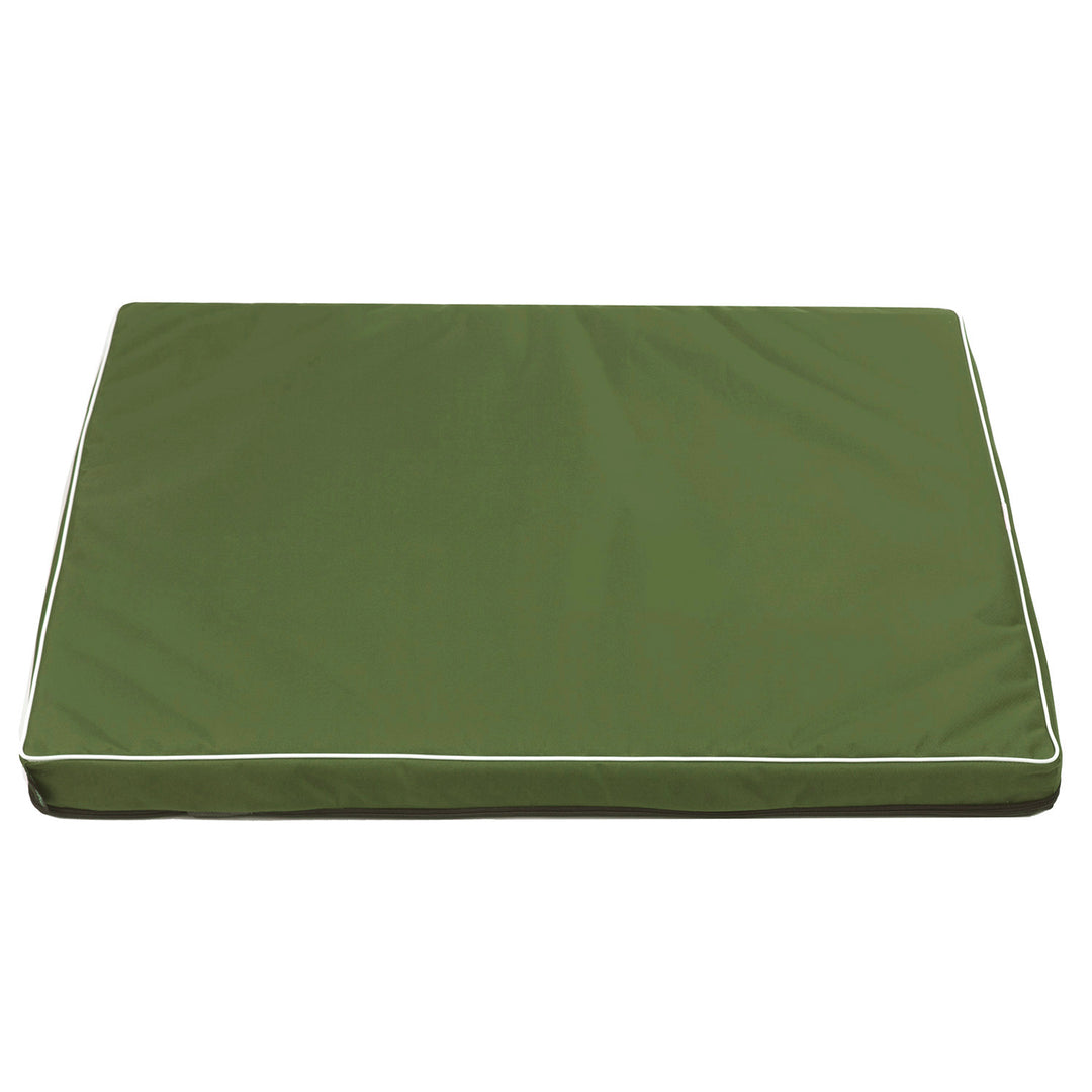 Vigo Standard chien chat matelas 80 x 60 x 5 cm en vert avec bordure blanche