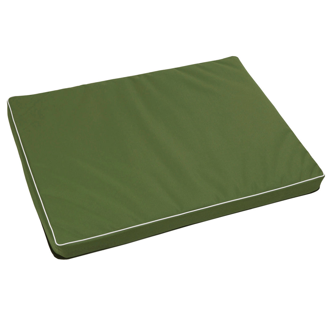 Vigo Standard chien chat matelas 80 x 60 x 5 cm en vert avec bordure blanche