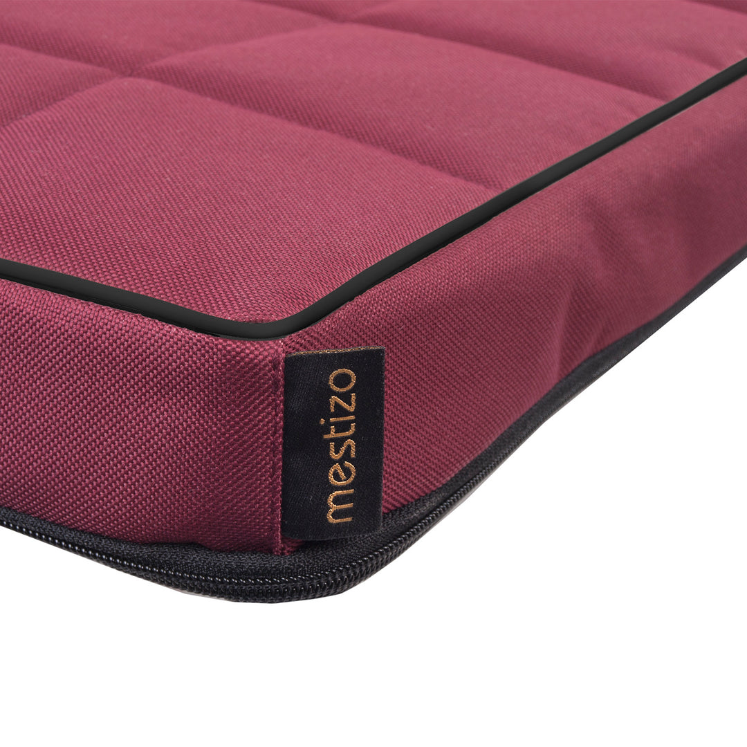 Mestizo Vigo Checked Cama Colchón para Perro Gato Colchoneta para Mascotas (80x60x5cm) en Burdeos/Negro