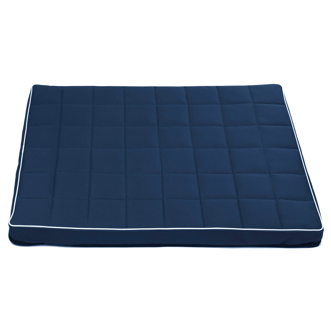 Mestizo Vigo Checked Cama Colchón para Perro Gato Colchoneta para Mascotas (80x60x5cm) en Azul Marino/Blanco