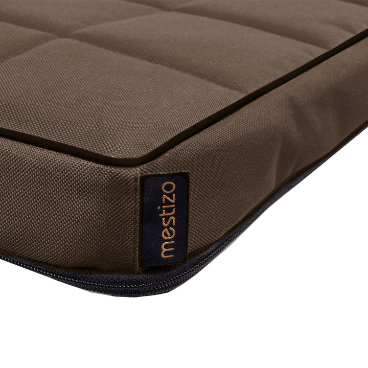 Matelas pour chien et chat Vigo Checked 80 x 60 x 5 cm en marron avec bordure noire