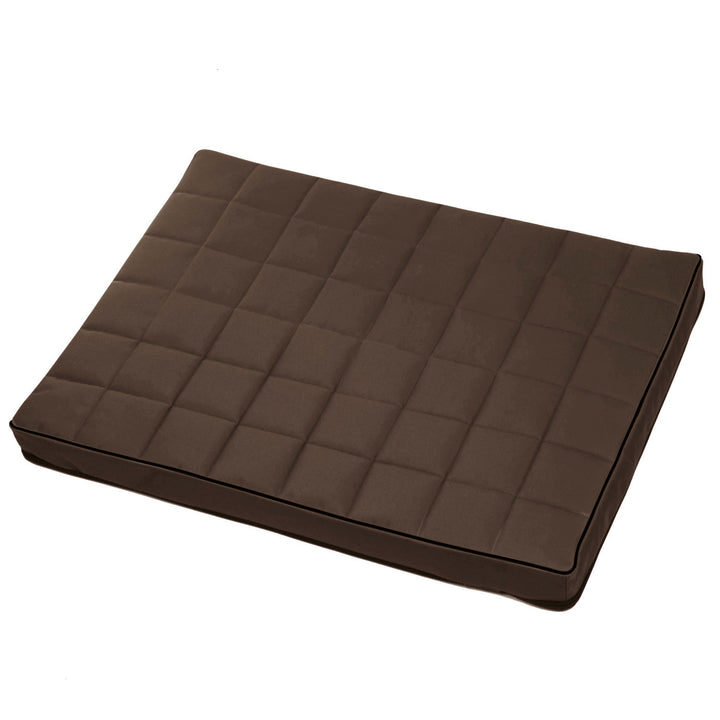 Matelas pour chien et chat Vigo Checked 80 x 60 x 5 cm en marron avec bordure noire