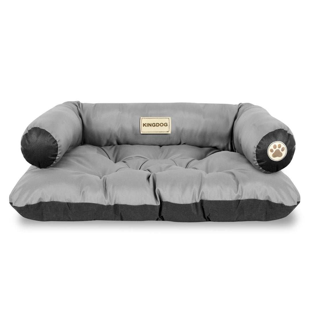 KingDog Cama para Perro Sofá para Mascotas Corralito Prestige 80x60 cm Impermeable Gris