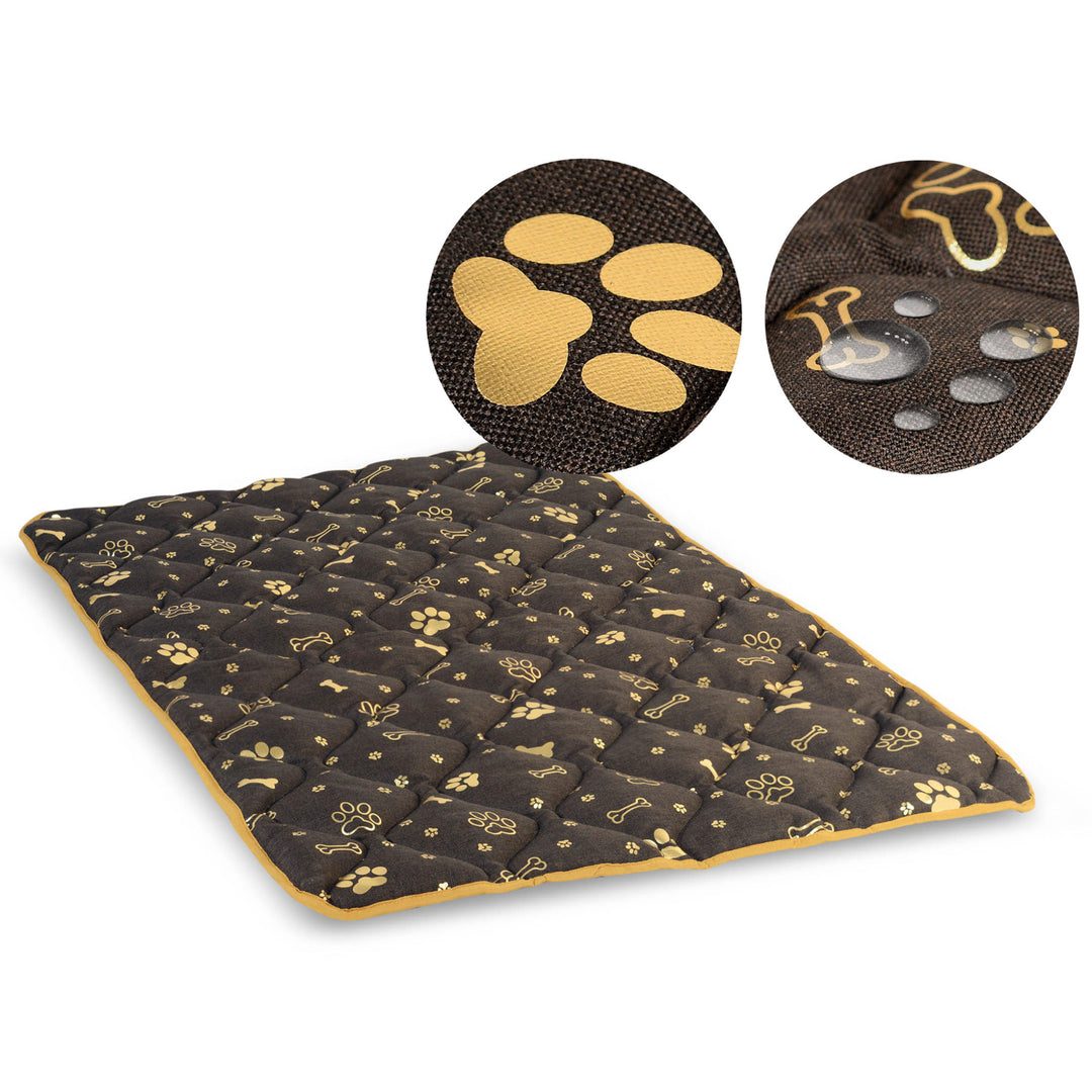 AIO Bones Gold Tapis pour chien 100x70 cm imperméable