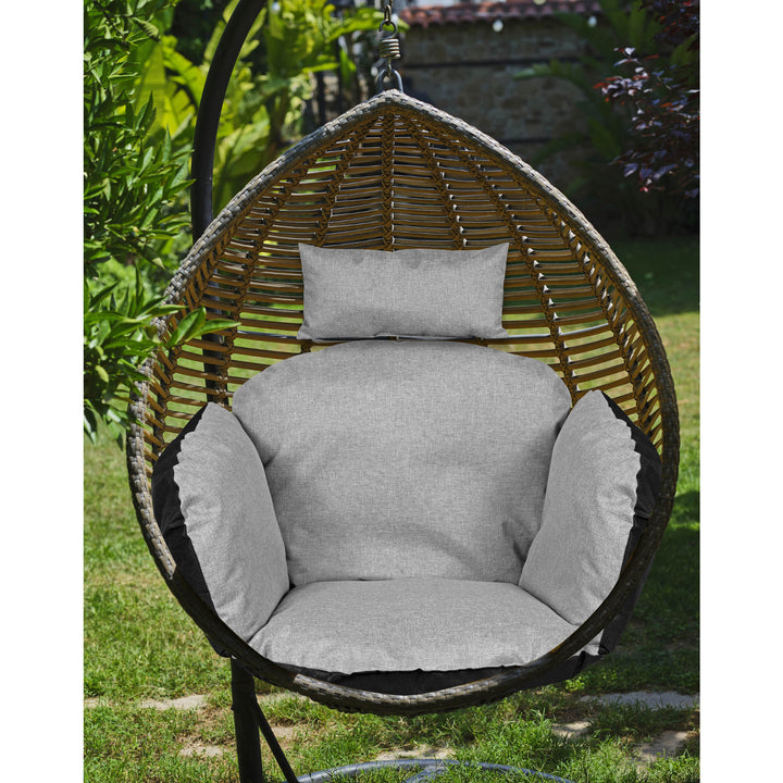 KingGarden Garden Cushion 112x113 cm for Stork's Nest Hanging Chair Waterproof Dark Grey