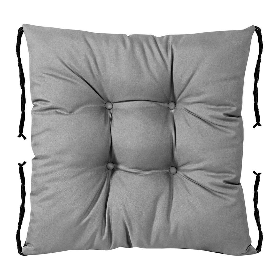 KingGarden Garden Chair Cushion with Strings Sit Cushion Waterproof Gray 42 x 42 cm