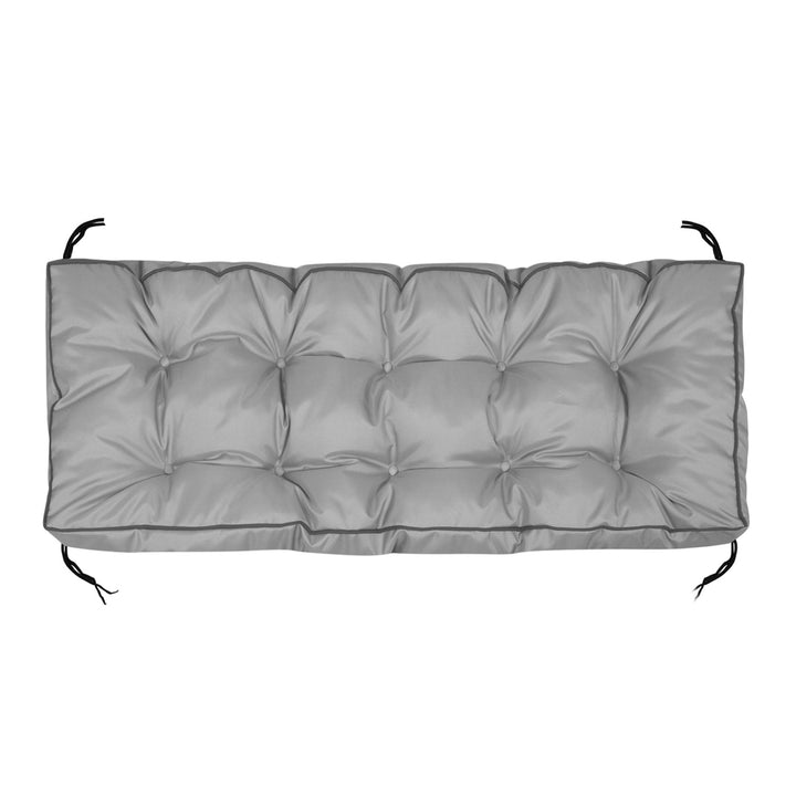 Coussin de jardin 120x40 cm avec côté haut pour banc de palette imperméable gris