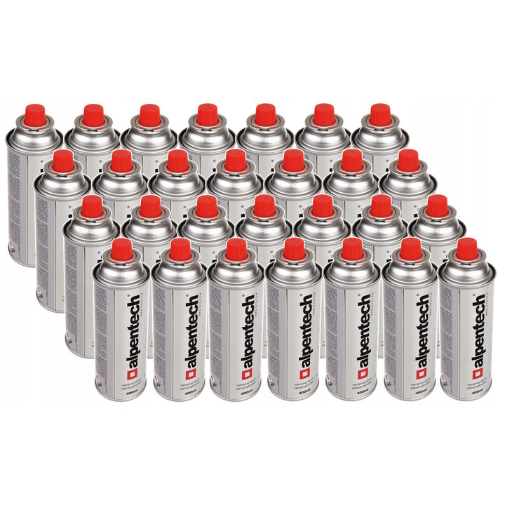 Alpen Camping Alpentech IK300 8x Butan Gaskartusche Gasflasche für Gaskocher Campingkocher Bunsenbrenner Lötbrenner 400ml (28 Stück)