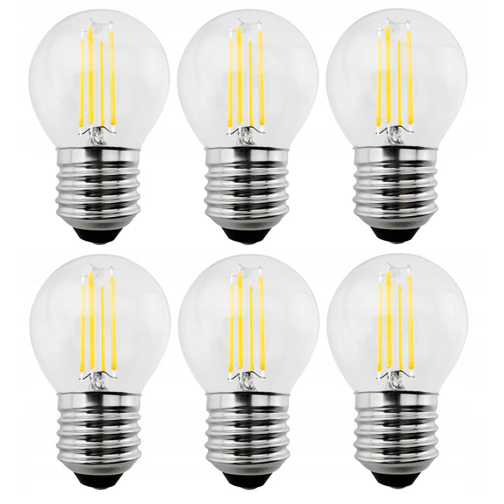 6x Maclean, LED-Glühbirne E27, 6W, 230V, WW warmweiß 3000K, 600lm, dekorative Retro-Edison G45, MCE284