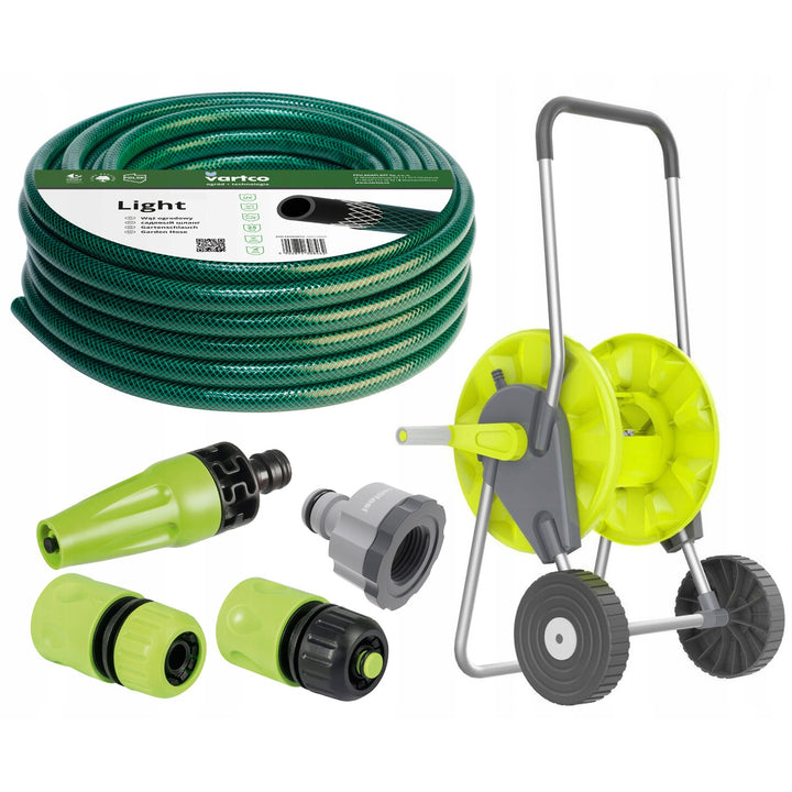 Garden Set 50m 1/2'' Hose Cart Quick Coupler Straight Sprinkler G1/2'' - G3/4''