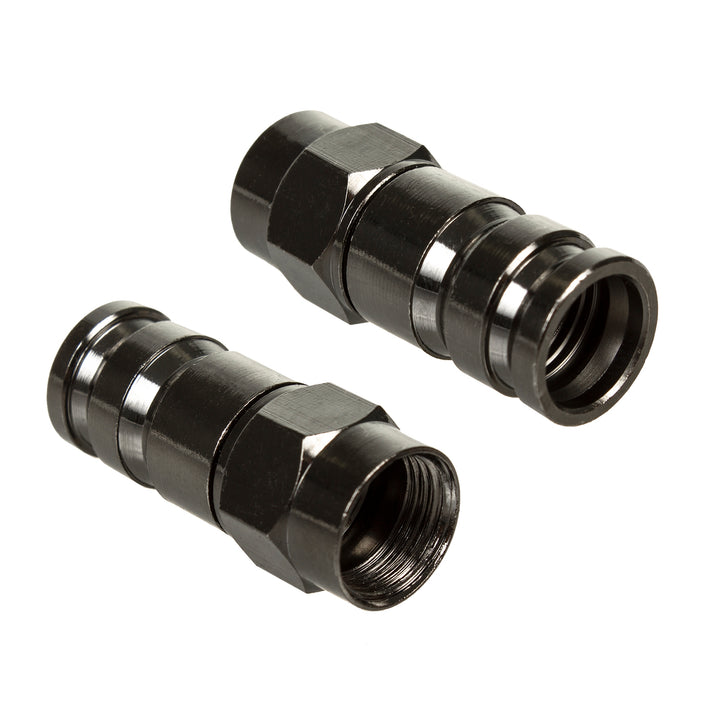 Maclean MCTV-916 50x F Compression Connector, RG-6, Professional, Nickel Plated, Black, Quick Connection