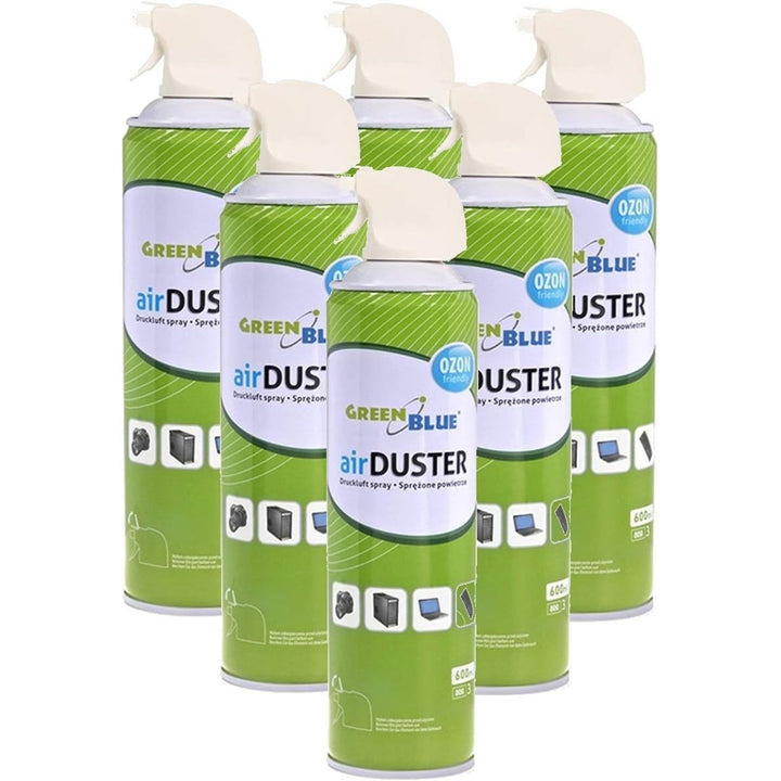 Green Blue GB600 Druckluft Spray 6 x 600ml Air Duster Reinigung Druckluftspray Druckluftreiniger Pressluft Computer Reiniger