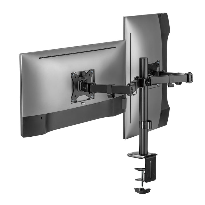 Maclean MC-754N Soporte de Sobremesa para 2 Monitores, VESA 75x75 y 100x100, 17-32", Carga max. 2x 9kg