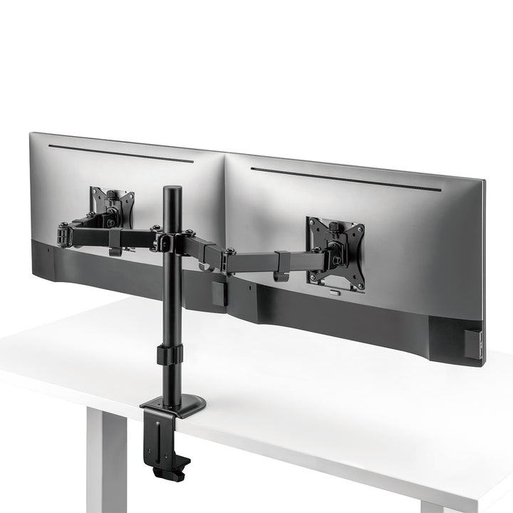 Maclean MC-754N Soporte de Sobremesa para 2 Monitores, VESA 75x75 y 100x100, 17-32", Carga max. 2x 9kg