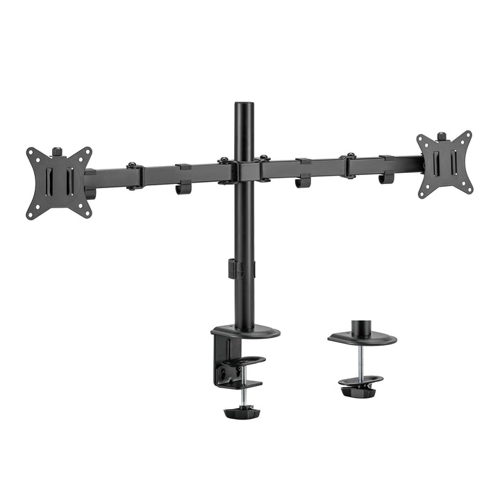 Maclean MC-754N Double Monitor Desk Mount Holder 17"-32" 2x 9kg VESA 75x75 100x100 Tilting Rotating HQ