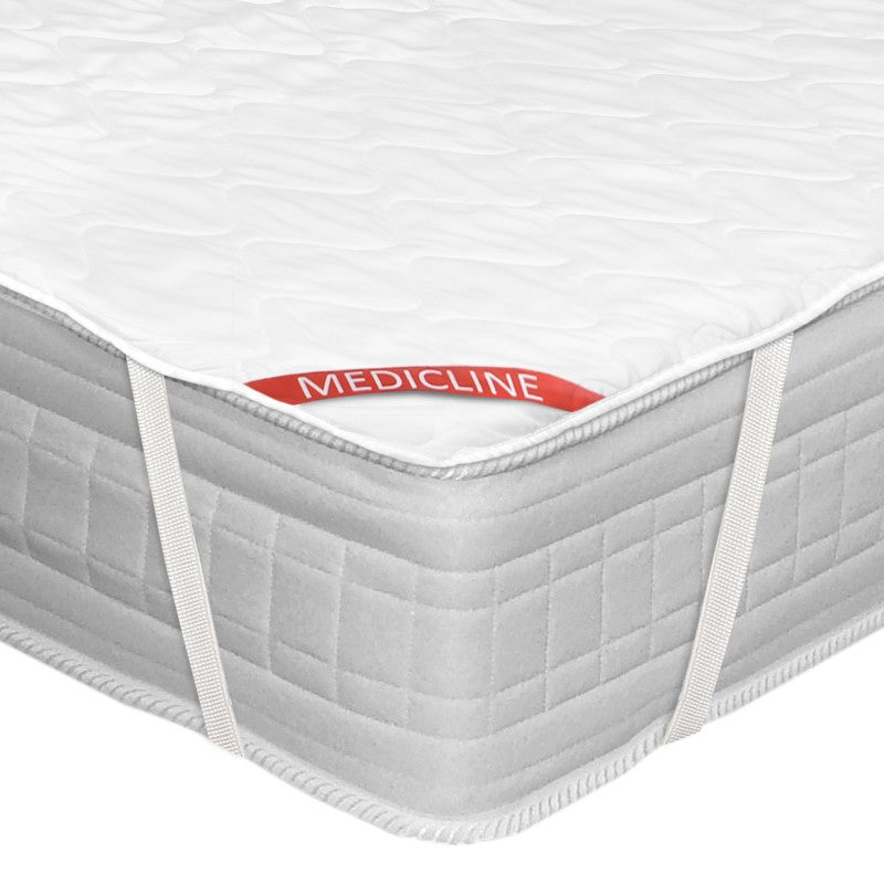 AIO FACTORY Surmatelas/couverture de matelas Ecco en fil matelassé avec élastique, dimensions 90 x 200 cm en blanc