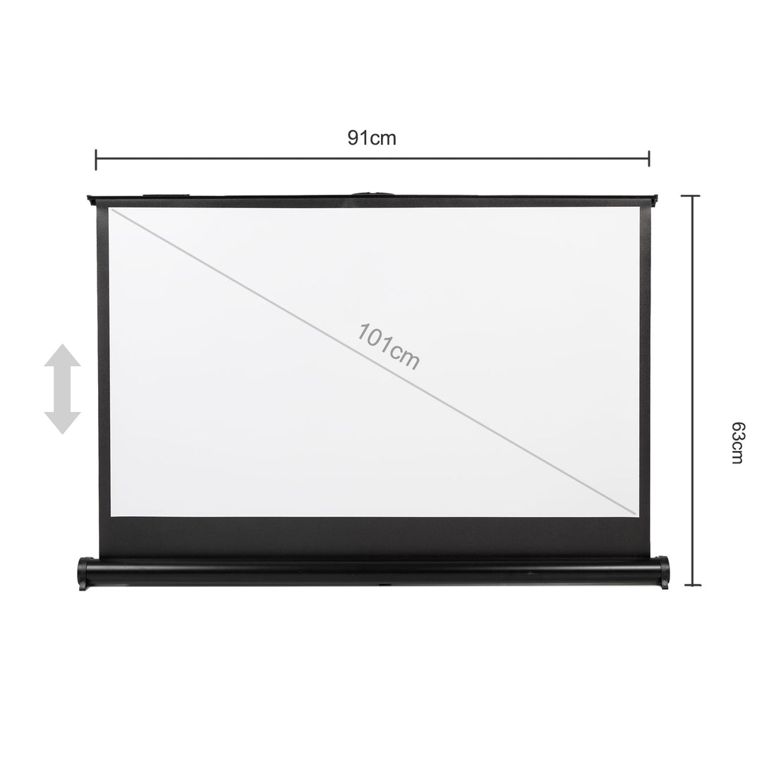 Maclean Portable Projection Screen Compact 40" 16:9 Free-Standing Office Cinema Matt White Home