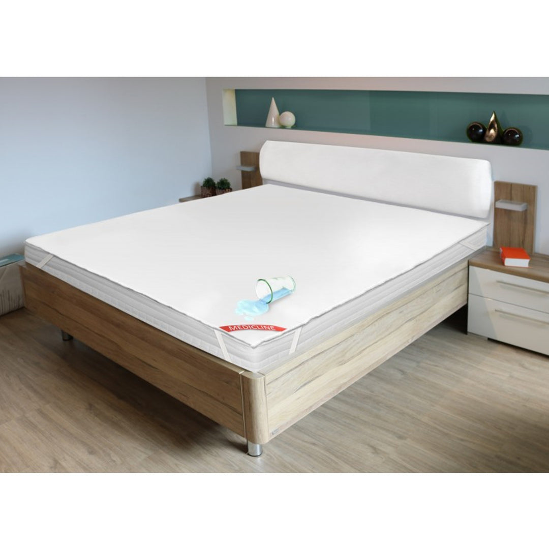 AIO FACTORY Surmatelas/couverture de matelas imperméable Ecco 90 x 200 cm avec élastique, blanc